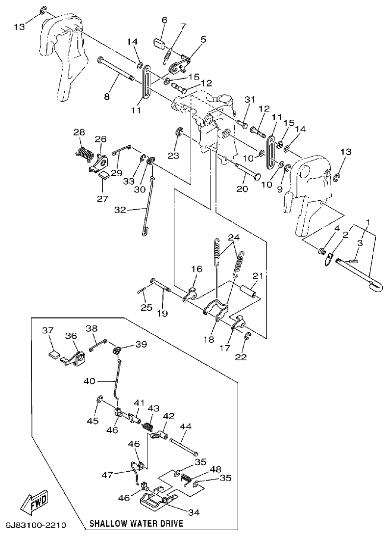 Yamaha 30DMH BRACKET 2 parts diagram