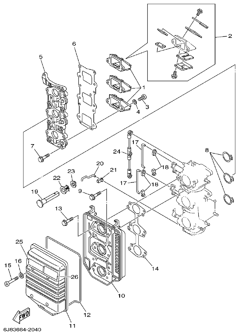 Yamaha 30DMH INTAKE parts diagram