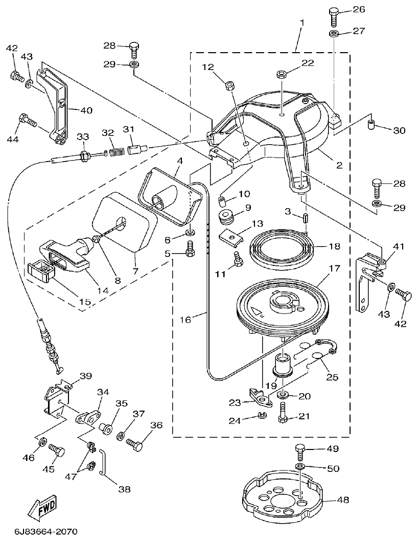 Yamaha 30DMH STARTER parts diagram