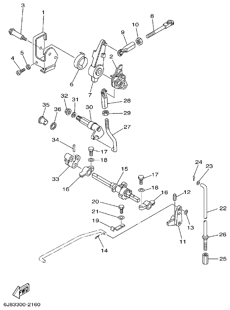 Yamaha 30DE, 30DMH CONTROL 1 parts diagram