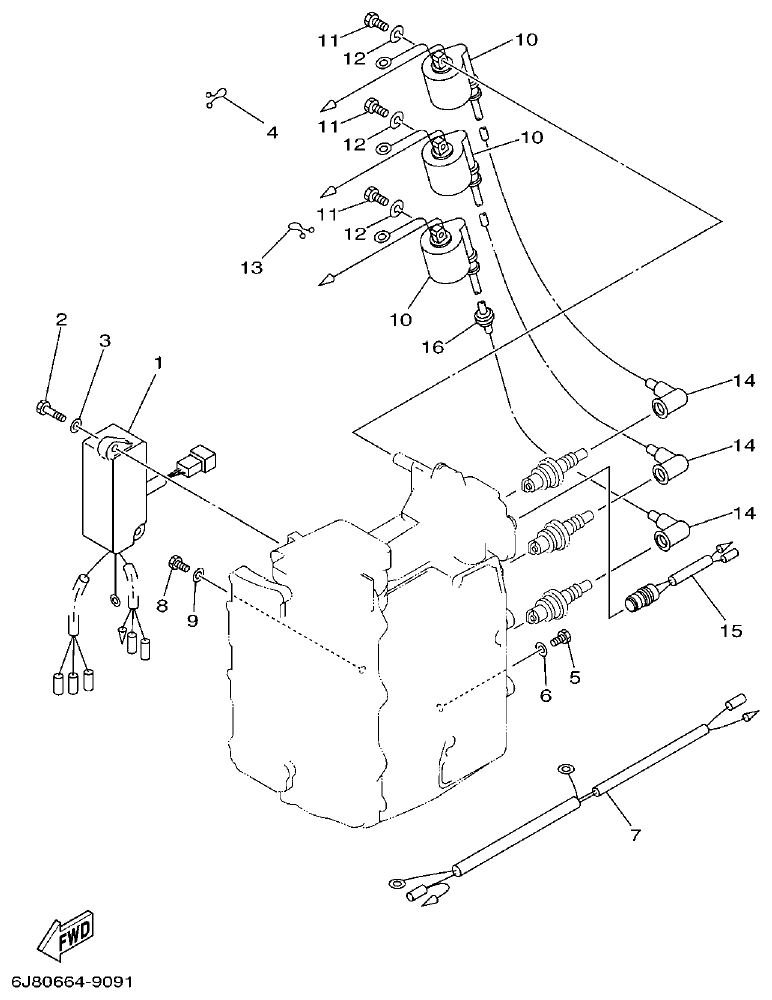Yamaha 30DE, 30DMH ELECTRICAL 1 parts diagram