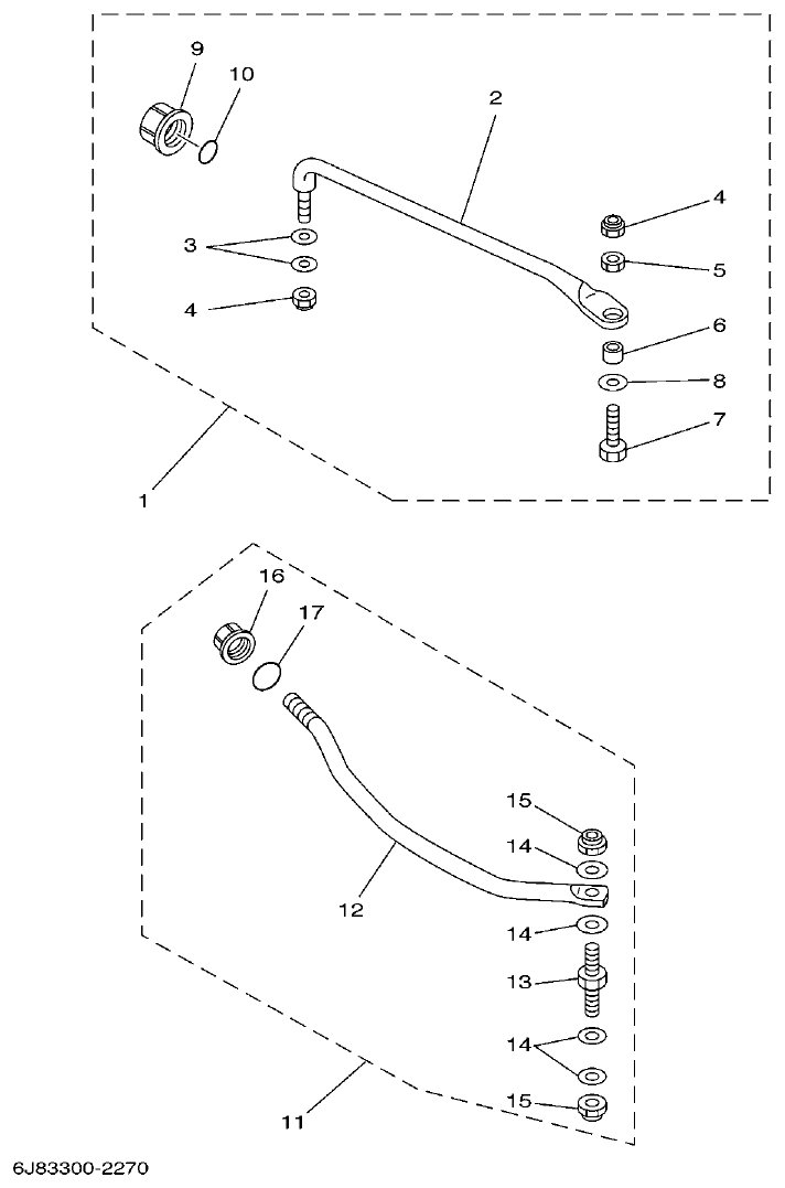 Yamaha 30DEO, 30DMHO, 30DETO STEERING GUIDE parts diagram