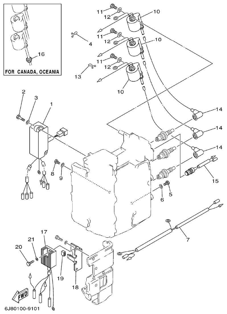 Yamaha 30DETO ELECTRICAL 1 parts diagram