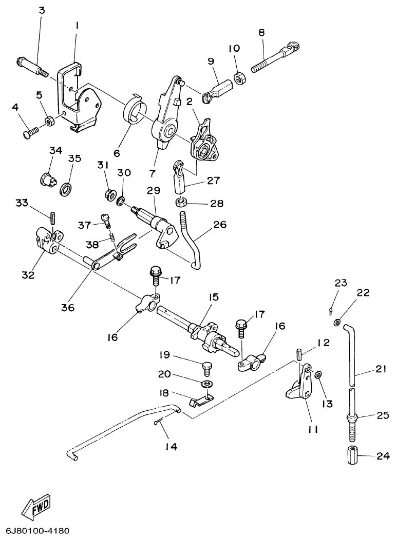 Yamaha 30DETO CONTROL 1 parts diagram