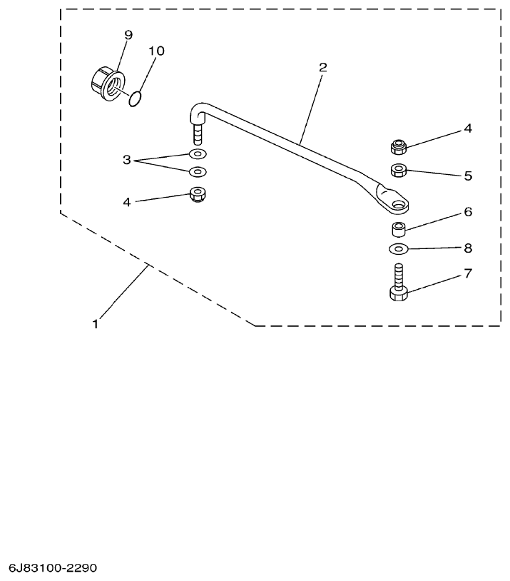 Yamaha 30DETO STEERING GUIDE parts diagram
