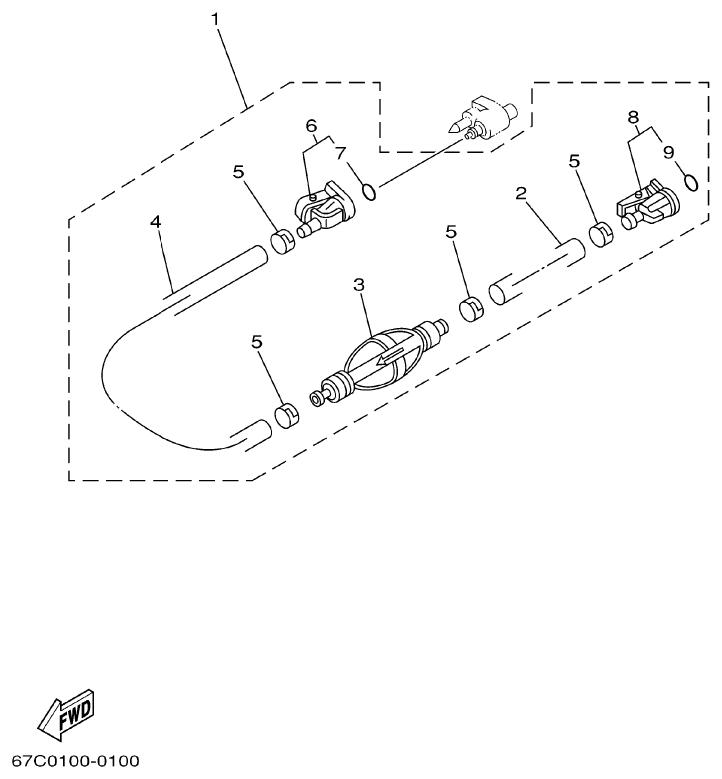 Yamaha 30DETO FUEL 2 parts diagram