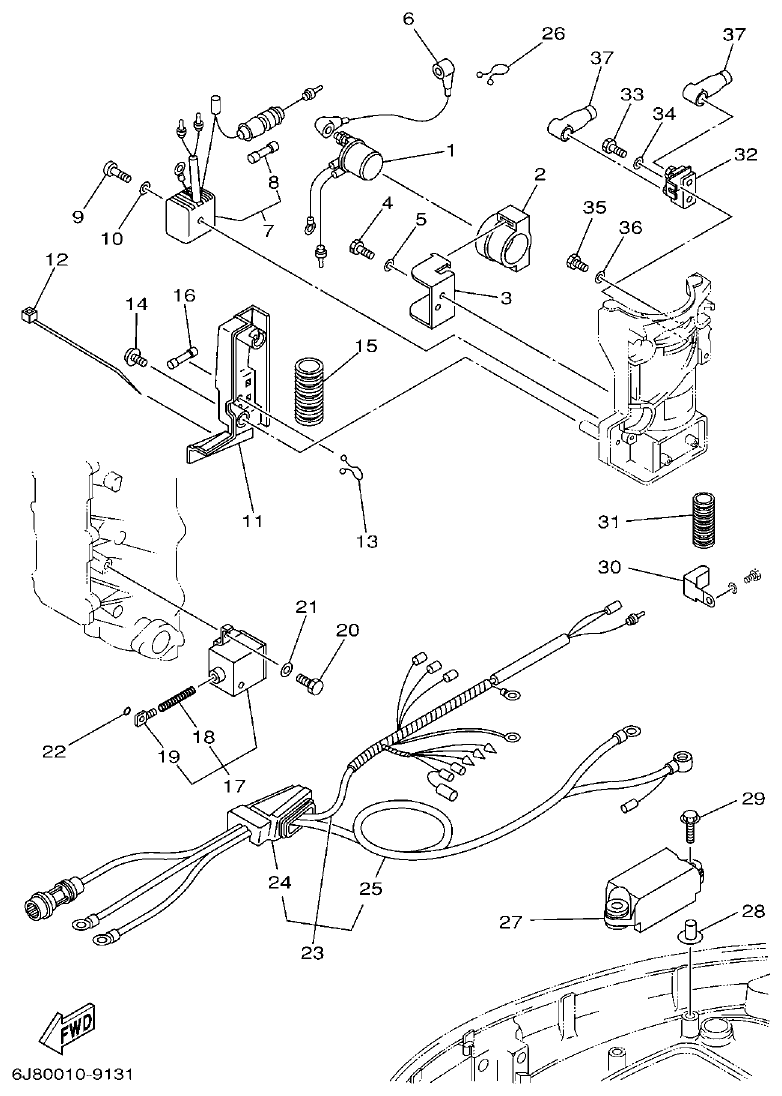 Yamaha 30DMH, 30DETO ELECTRICAL 2 parts diagram