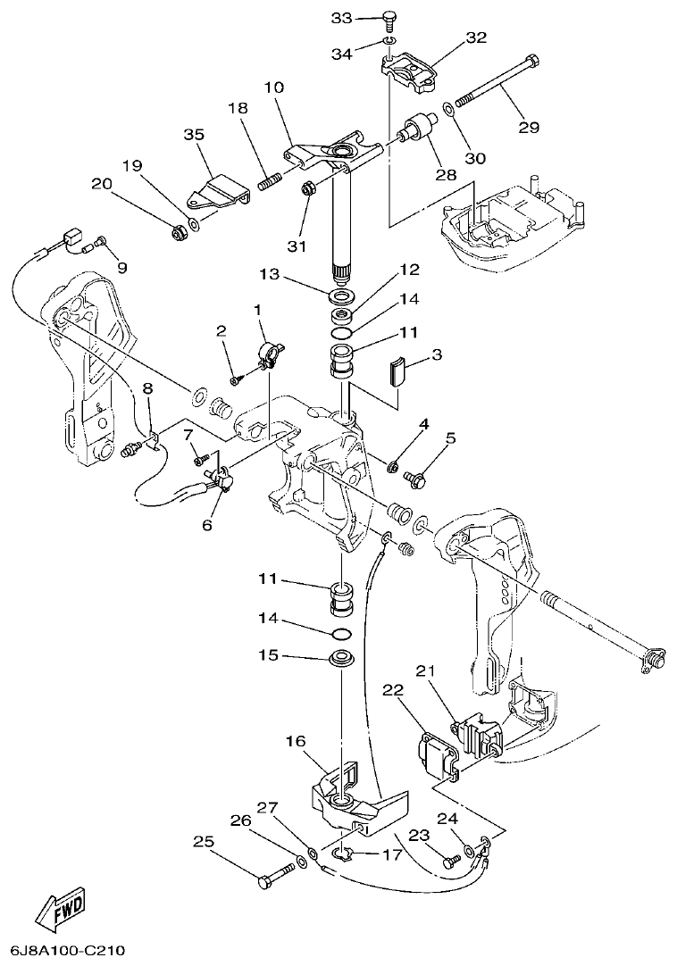 Yamaha 30DMH, 30DETO BRACKET 4 parts diagram