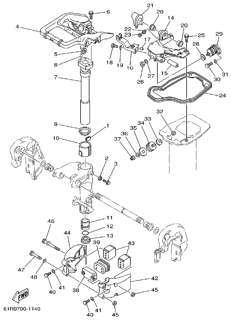Yamaha 30G BRACKET 2 parts diagram