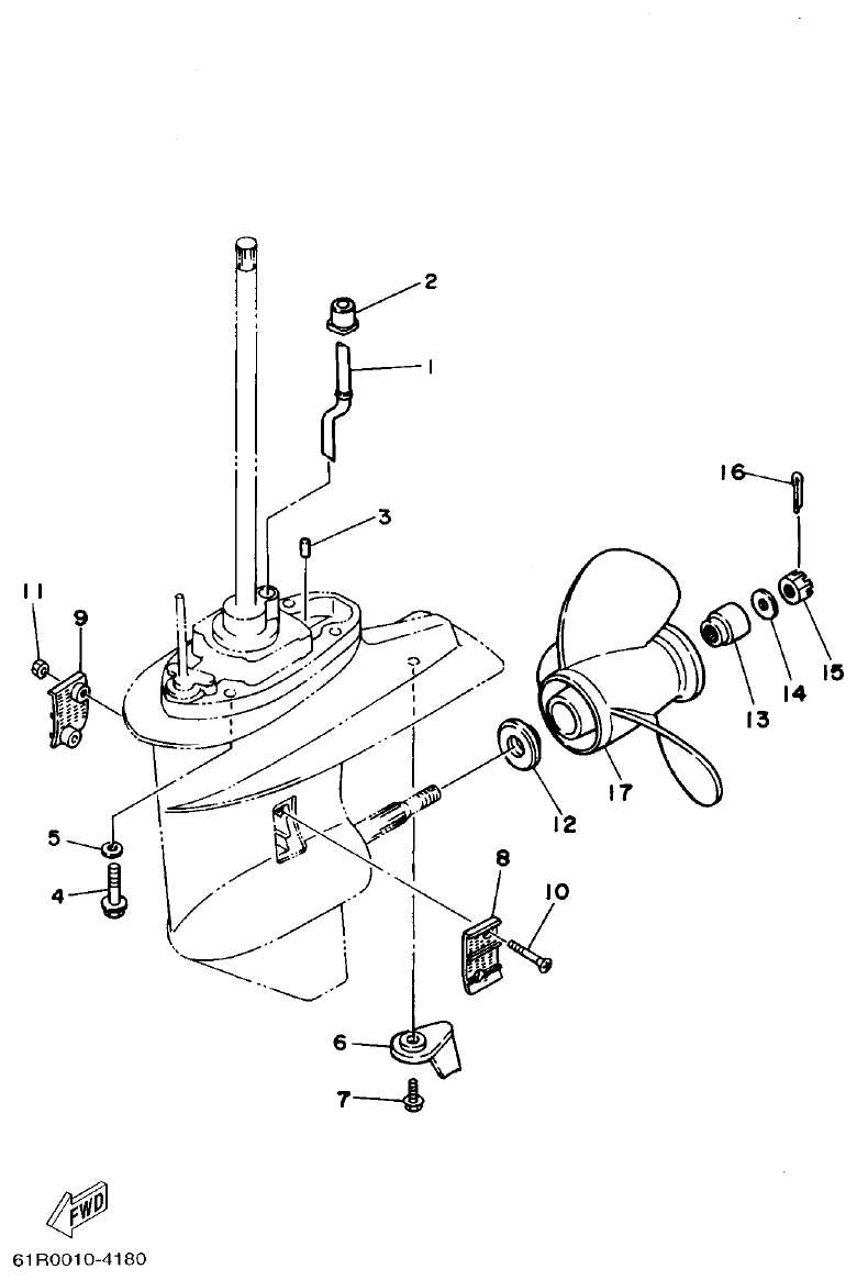 Yamaha 30G LOWER CASING. DRIVE 2 parts diagram