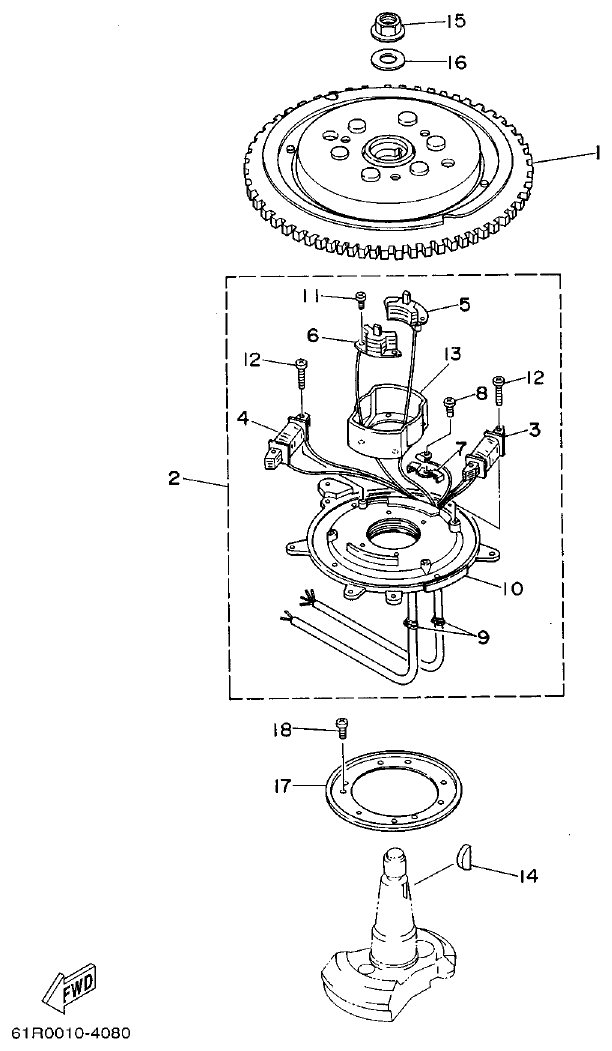Yamaha 30G GENERATOR parts diagram