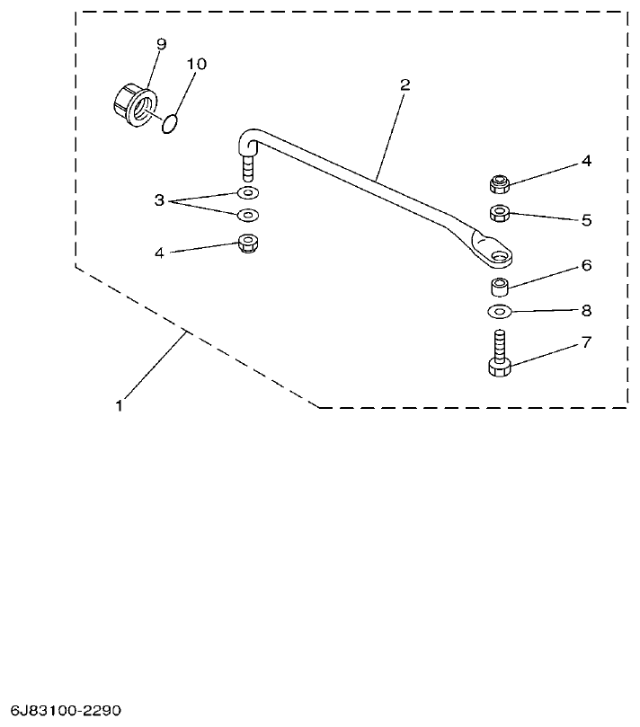 Yamaha 25B, 25X, 30H STEERING GUIDE parts diagram