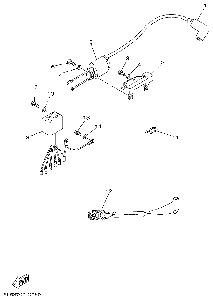 Yamaha 3AMH ELECTRICAL parts diagram