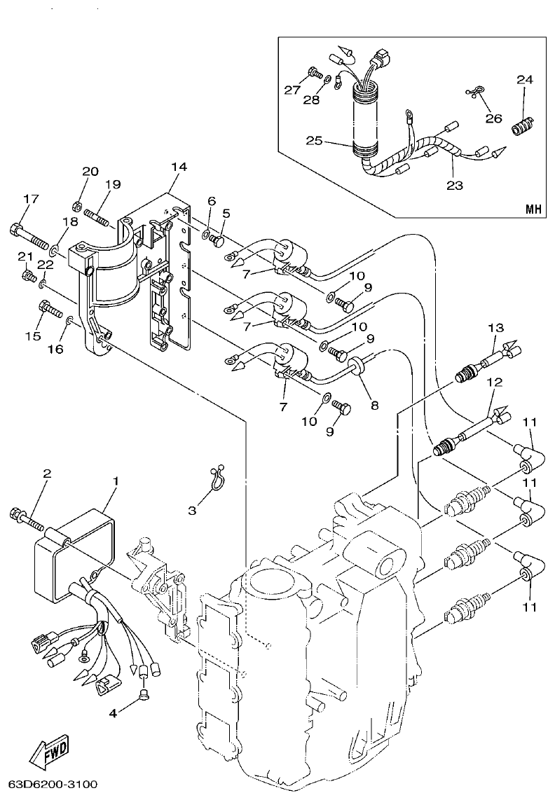 Yamaha PC_40V'04 ELECTRICAL 1 parts diagram