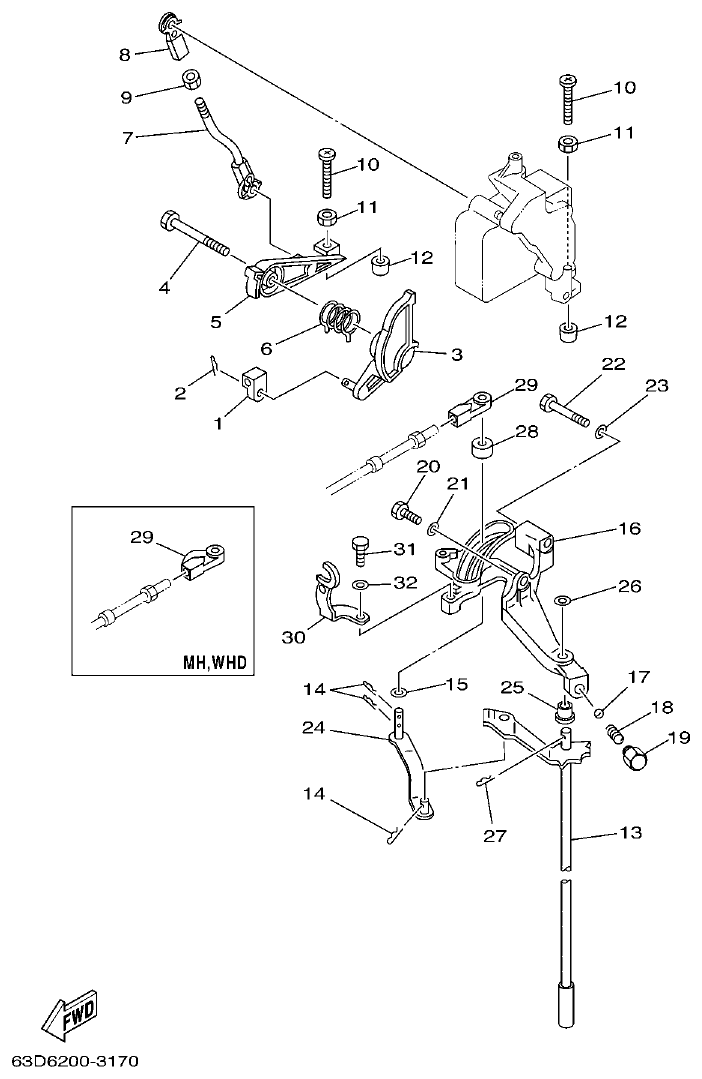 Yamaha PC_40V'04 CONTROL parts diagram