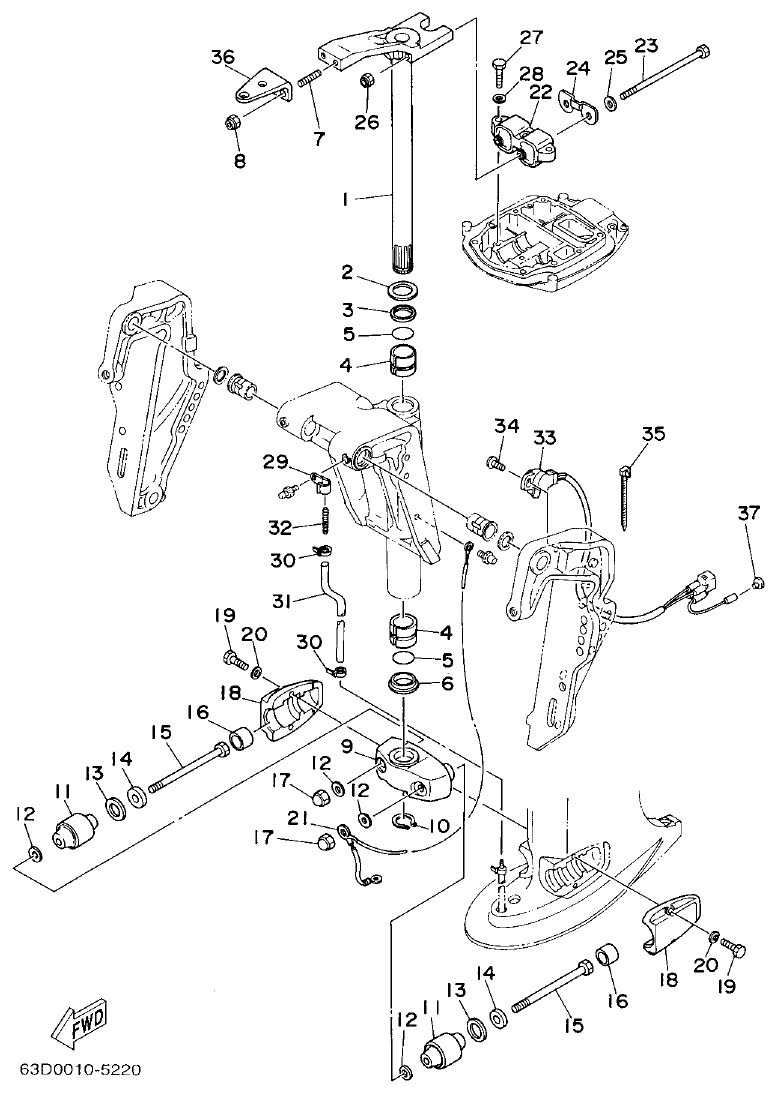Yamaha PC_40V'04 BRACKET 4 parts diagram