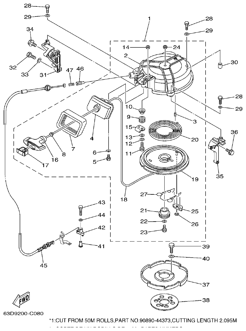 Yamaha PC_40V'04 STARTER parts diagram
