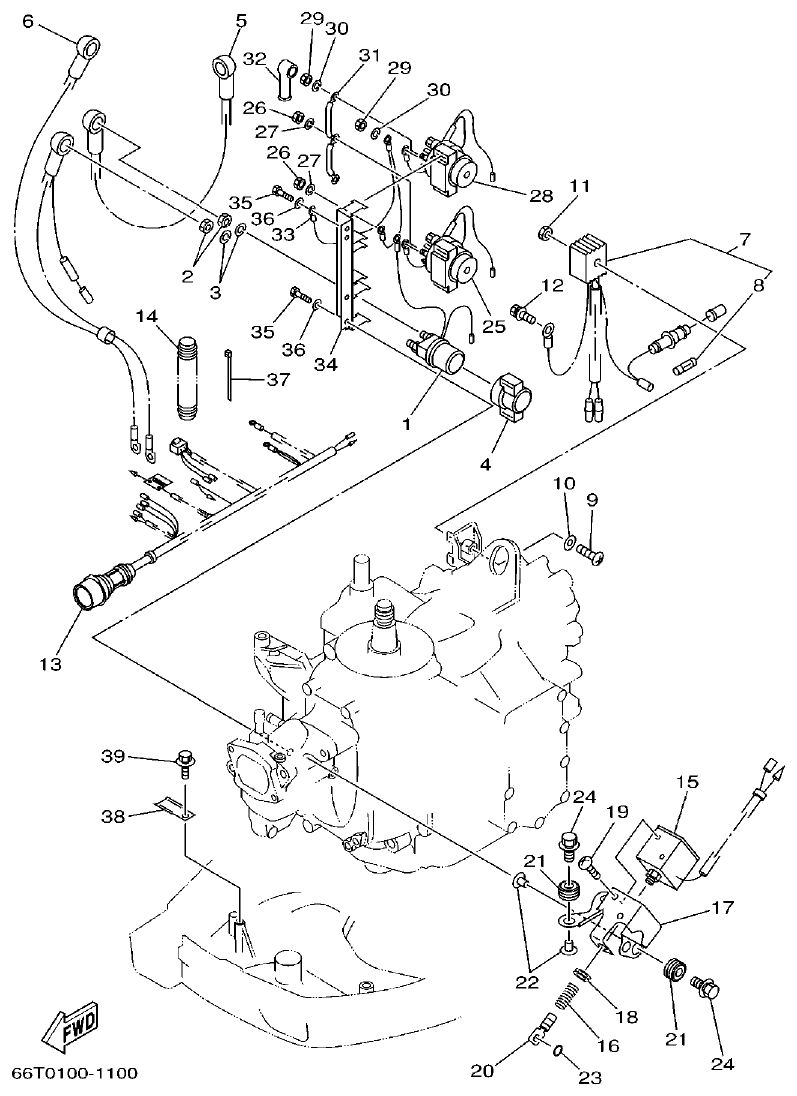 Yamaha E40X ELECTRICAL 2 parts diagram
