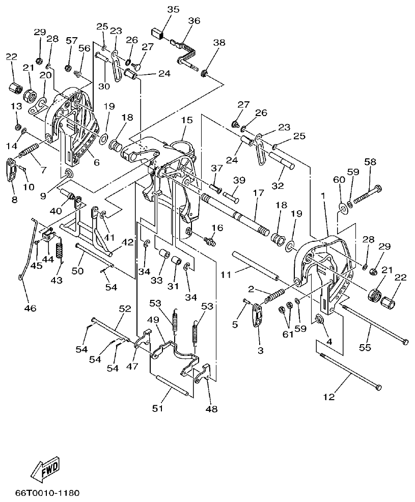 Yamaha E40X BRACKET 1 parts diagram
