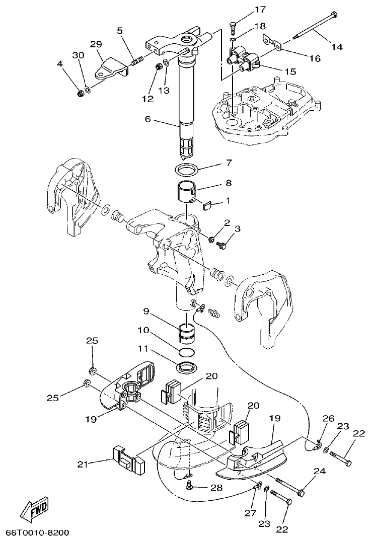 Yamaha E40X BRACKET 3 parts diagram