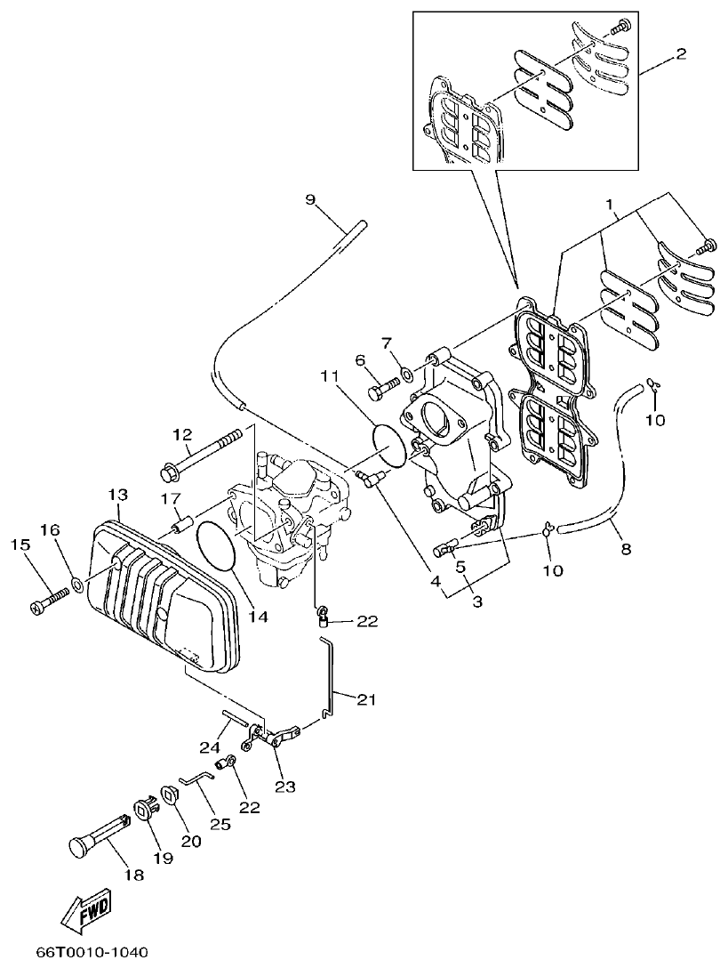 Yamaha E40X INTAKE parts diagram