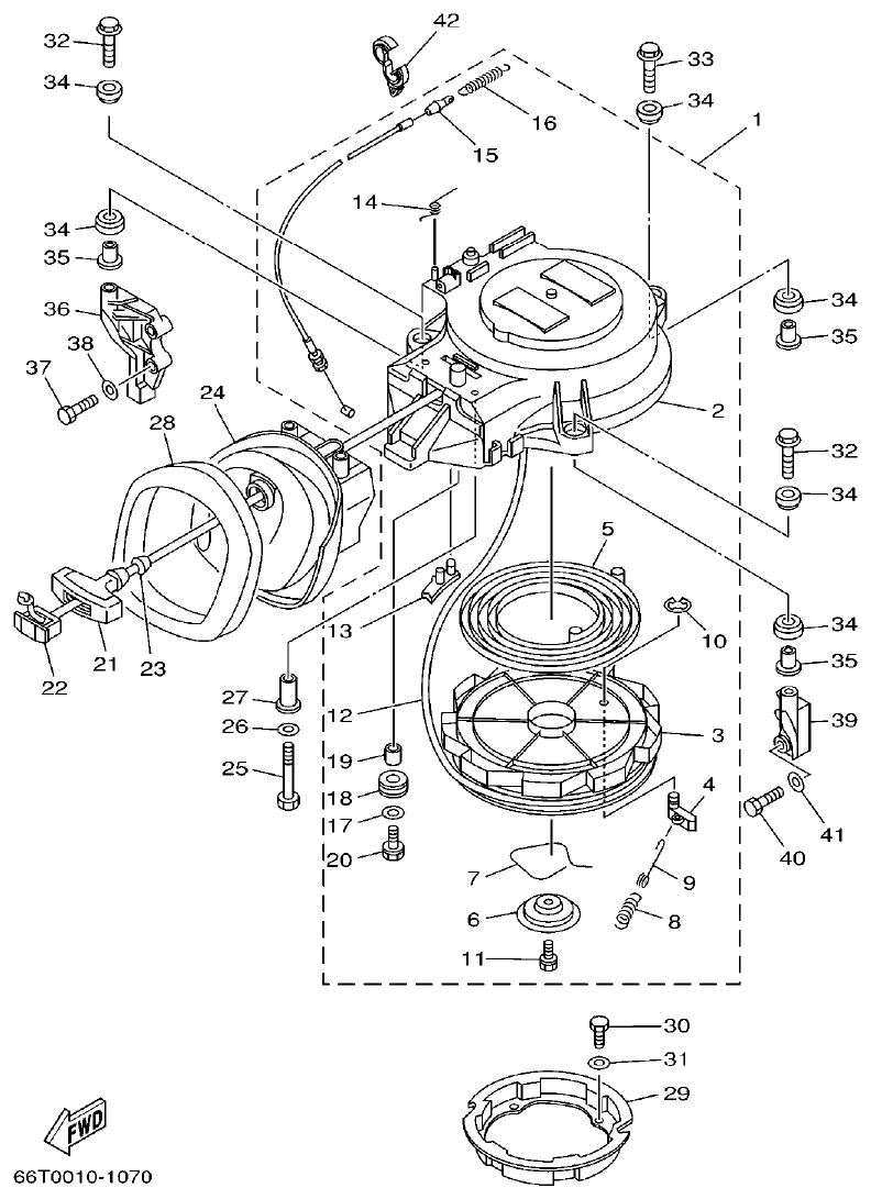 Yamaha E40X STARTER parts diagram