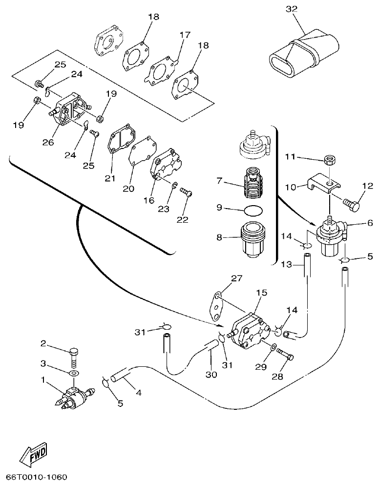 40XMH, 40XW – section 6 FUEL parts diagram