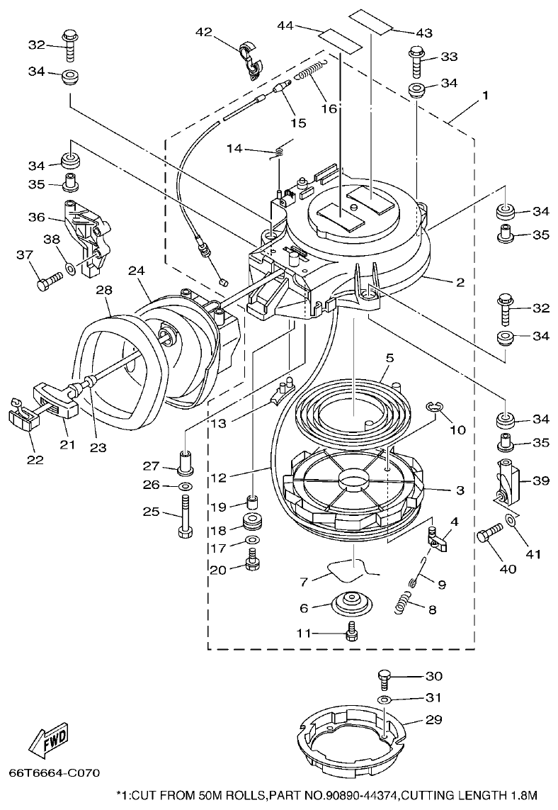 40XMH, 40XW – section 7 STARTER parts diagram
