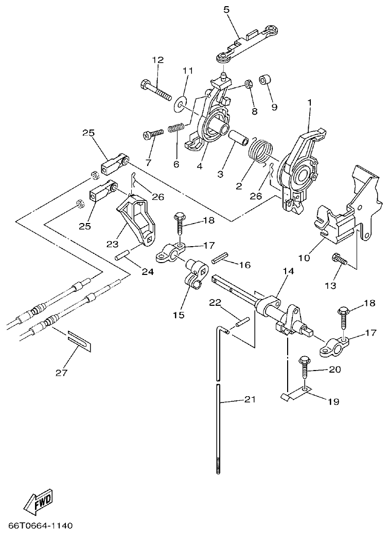 Yamaha E40XMH, 40XWT CONTROL parts diagram