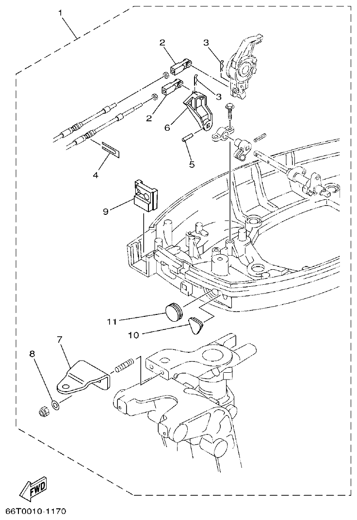 Yamaha E40XMH, 40XWT REMO CON ATTACHMENT parts diagram