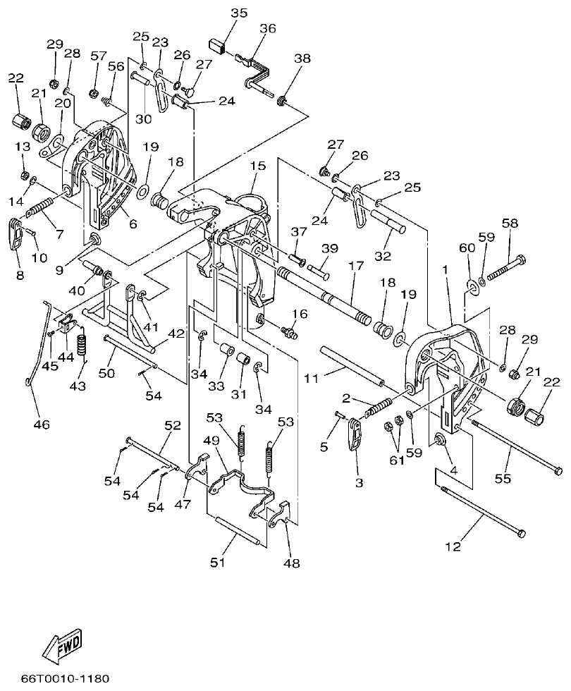 Yamaha E40XMH, 40XWT BRACKET 1 parts diagram