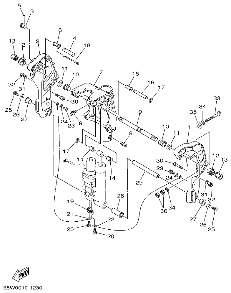 Yamaha E40XMH, 40XWT BRACKET 2 parts diagram