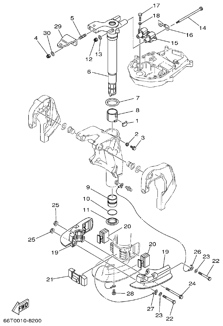 Yamaha E40XMH, 40XWT BRACKET 3 parts diagram
