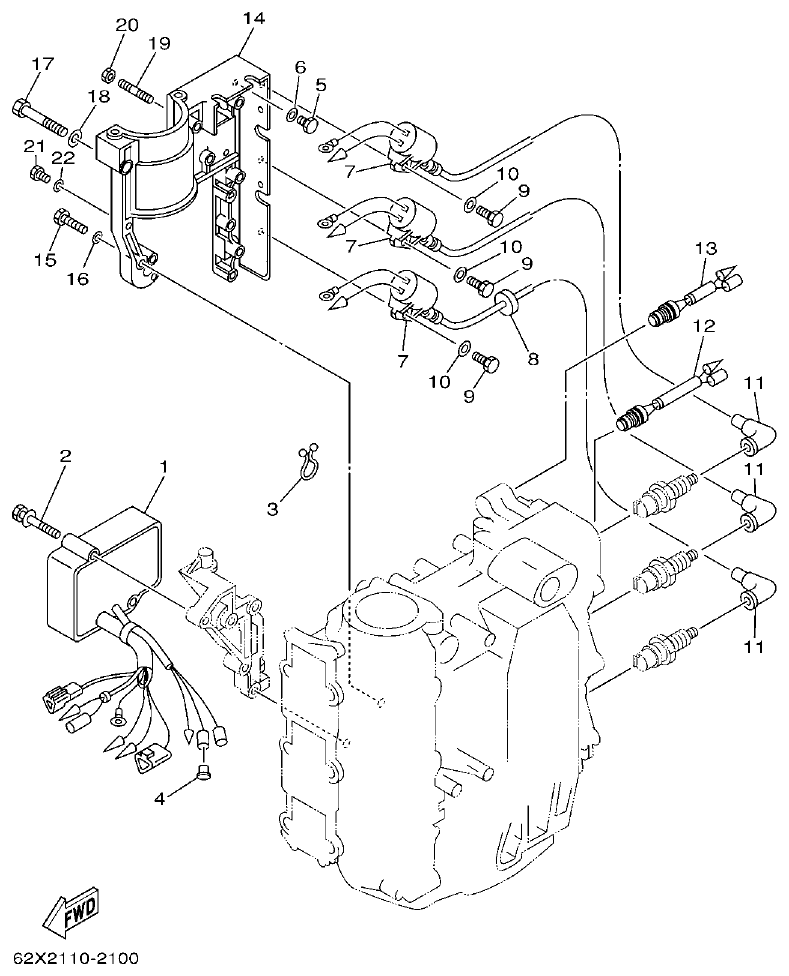 Yamaha 40V, 50H ELECTRICAL 1 parts diagram