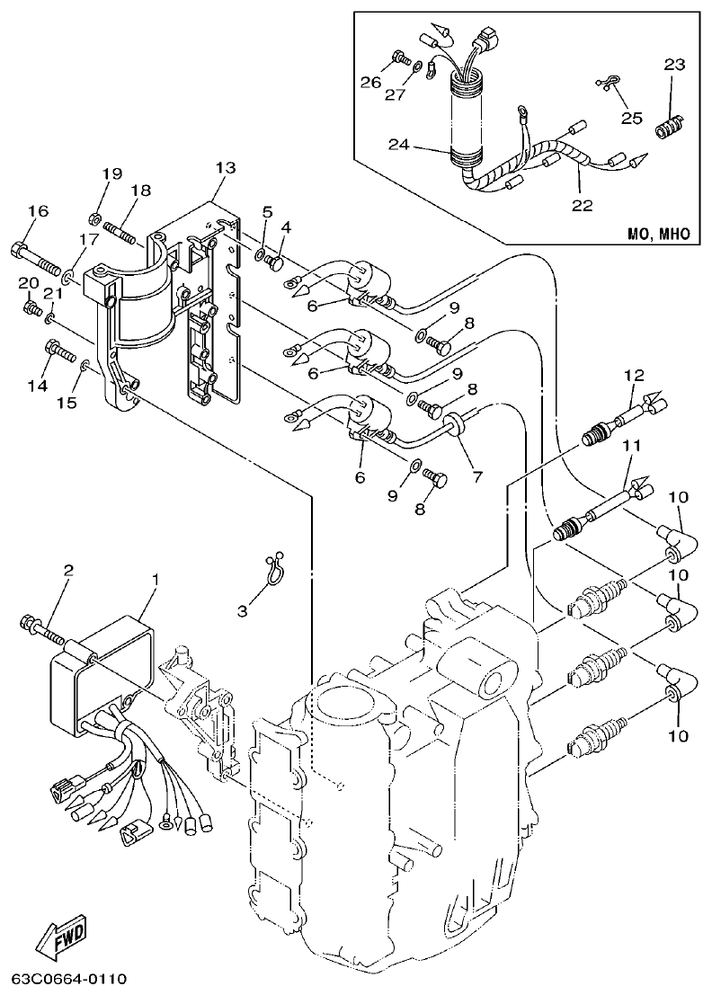 Yamaha 50HMHO ELECTRICAL 1 parts diagram