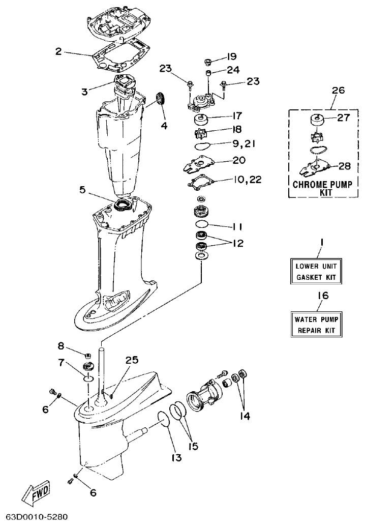 Yamaha 50HMHO REPAIR KIT 2 parts diagram