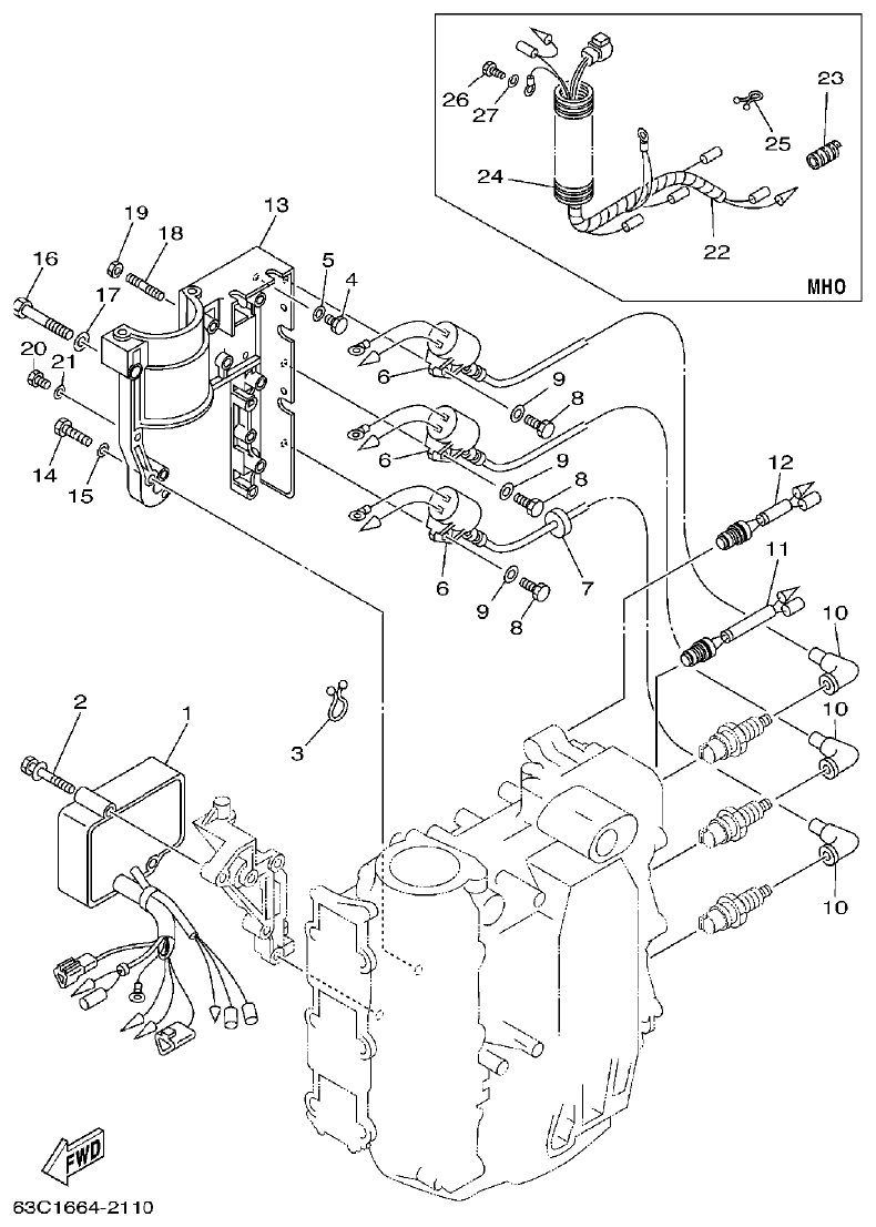 Yamaha 50HMHO ELECTRICAL 1 parts diagram