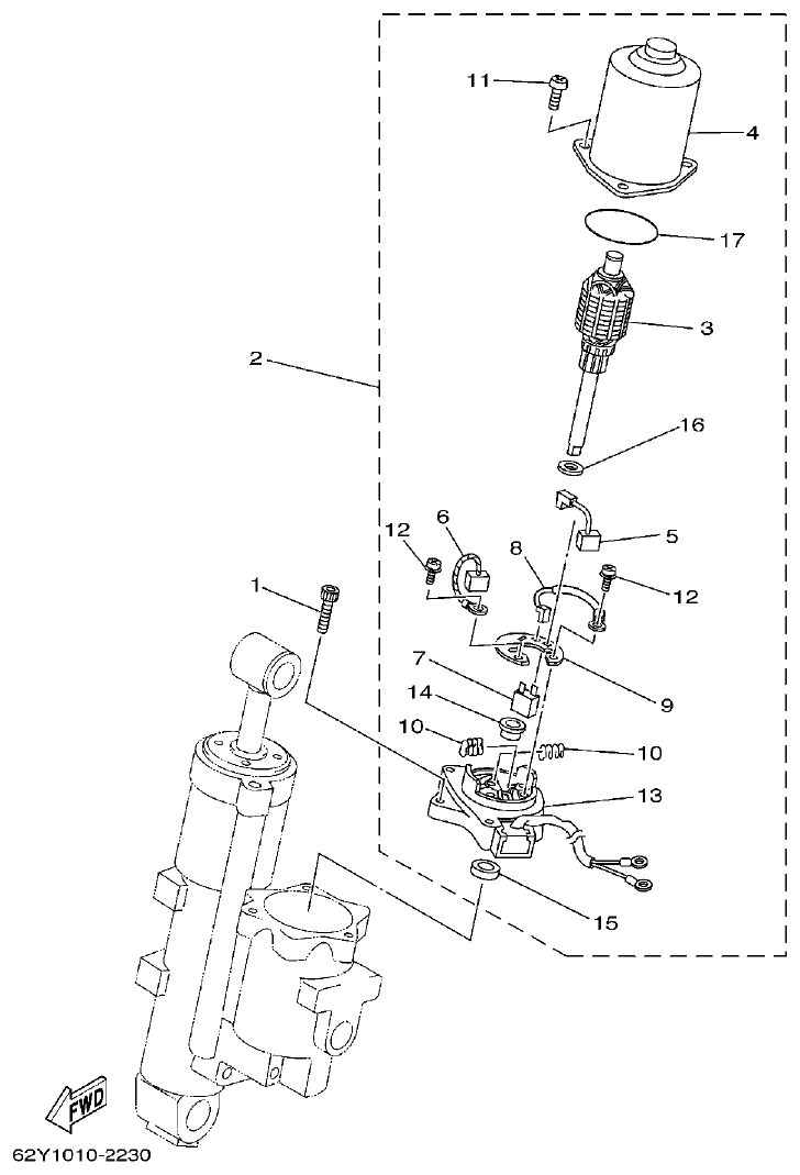 Yamaha 50HMHO POWER TRIM & TILT ASSY 2 parts diagram
