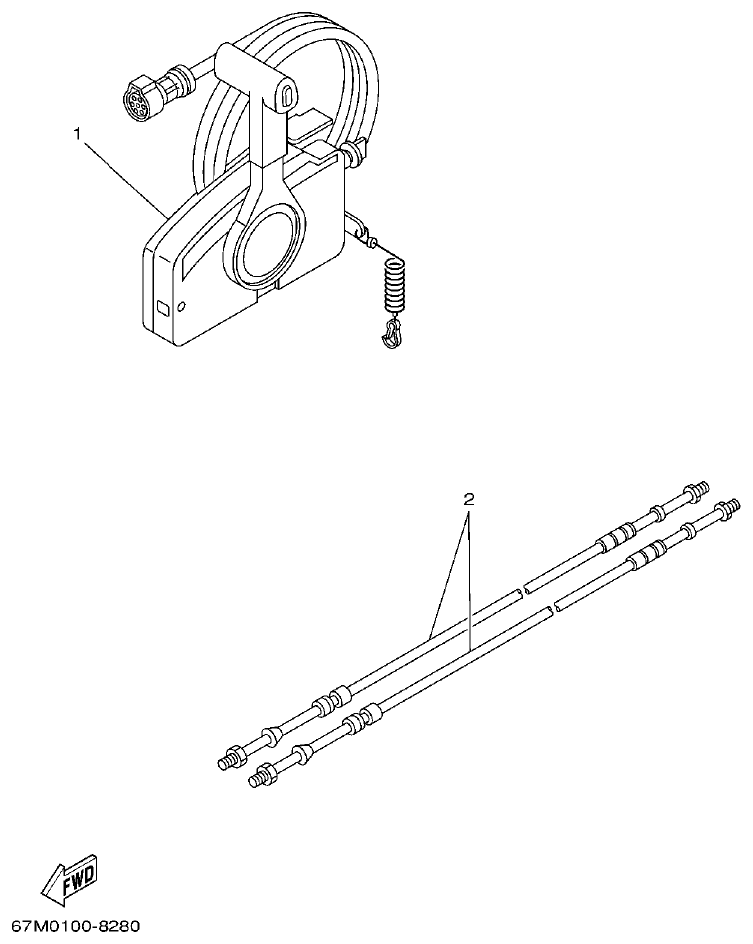 Yamaha 50HMHO REMOTE CONTROL BOX parts diagram
