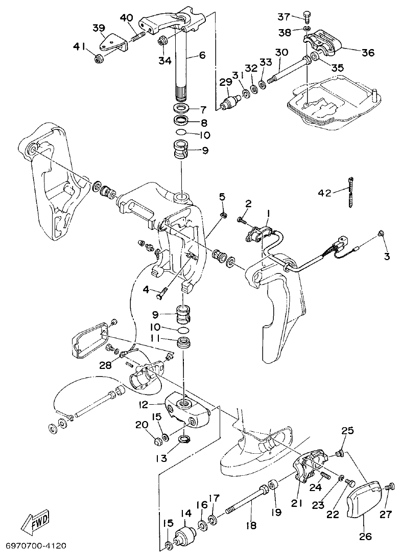 Yamaha E48C, E55C, 55B, E48CMH, E55CMH BRACKET 4 parts diagram