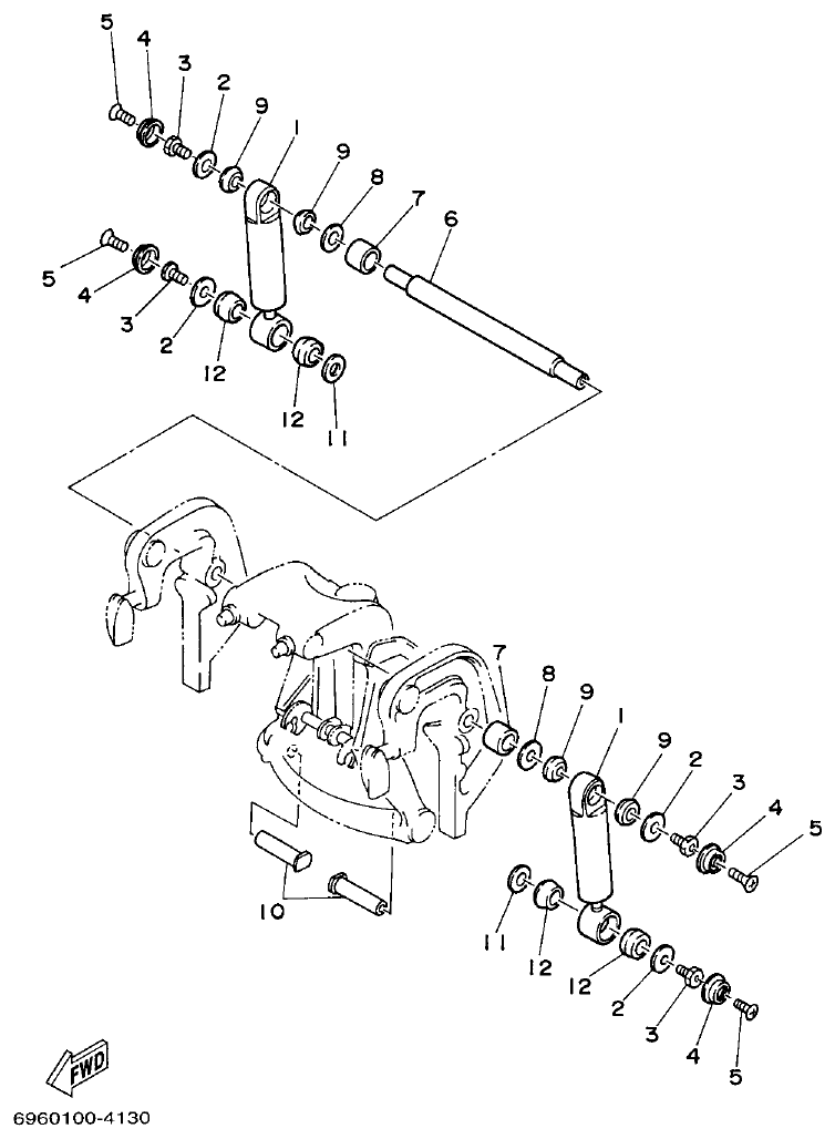Yamaha E48C, E55C, 55B, E48CMH, E55CMH BRACKET 6 parts diagram