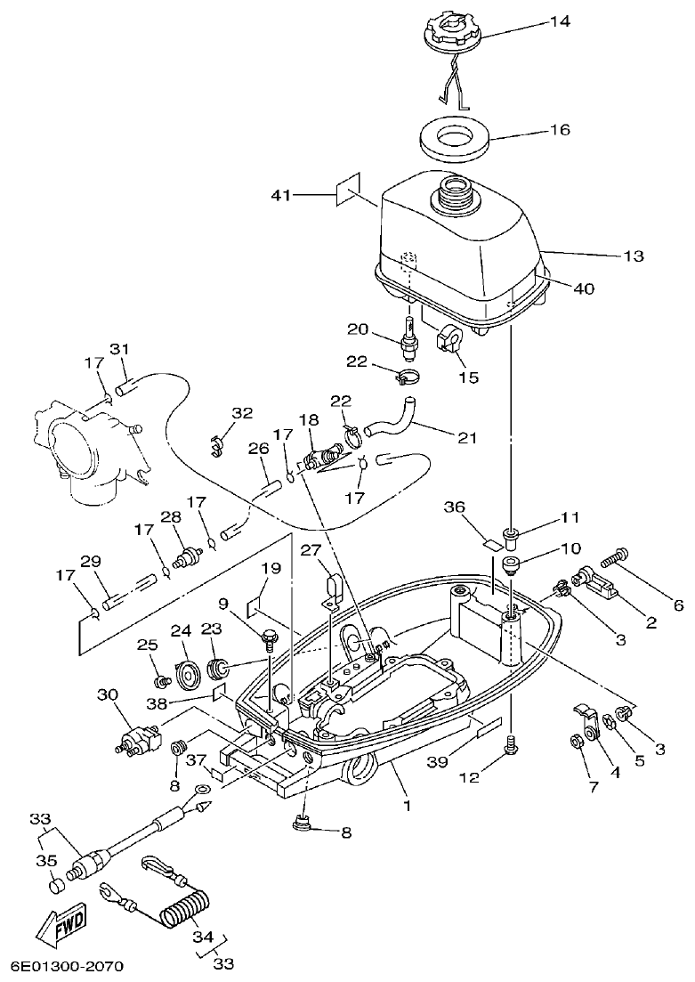 Yamaha 4AC, 4BC BOTTOM COWLING parts diagram