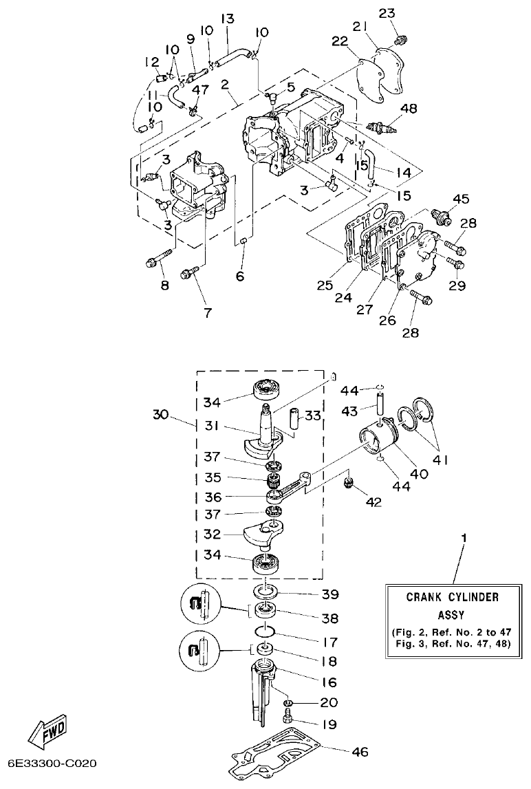 Yamaha 5CMH CYLINDER & CRANKCASE parts diagram