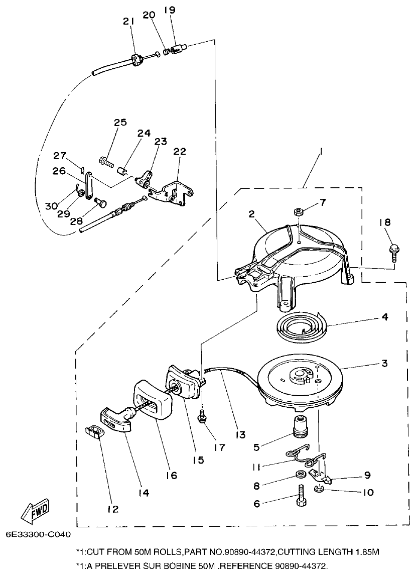 Yamaha 5CMH STARTER parts diagram