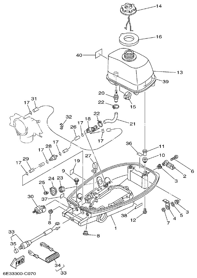 Yamaha 5CMH BOTTOM COWLING parts diagram