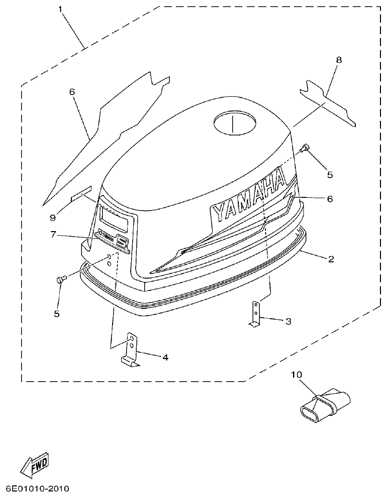 Yamaha 4AC TOP COWLING parts diagram