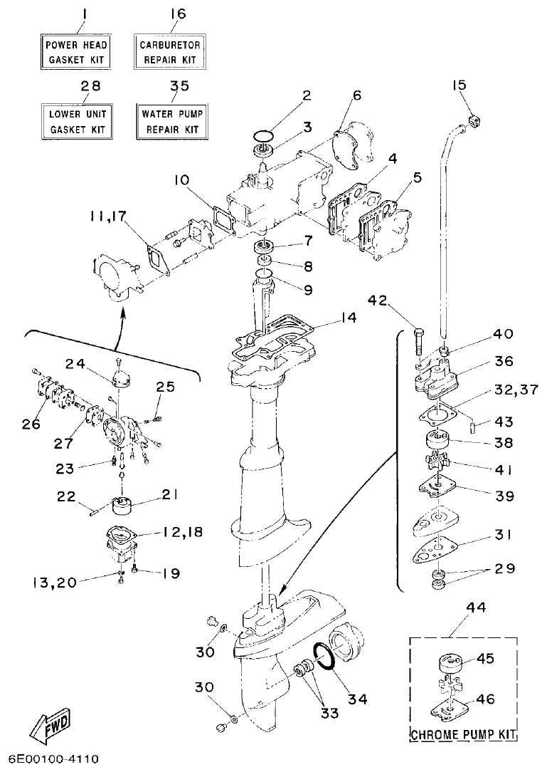 Yamaha 4AC REPAIR KIT parts diagram