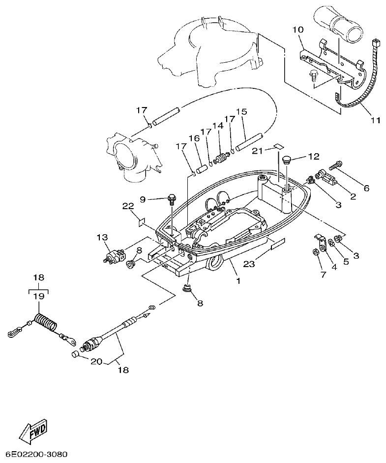 Yamaha 4AC BOTTOM COWLING 2 parts diagram
