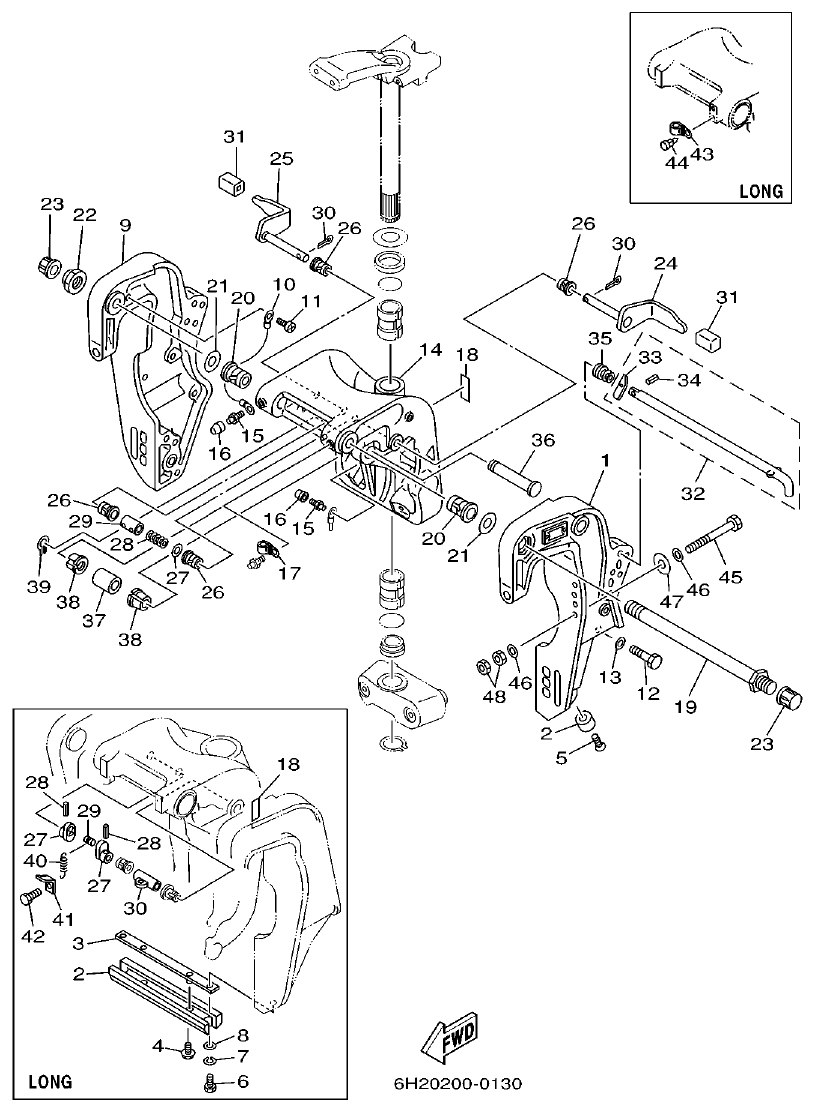 Yamaha 60F BRACKET 2 parts diagram