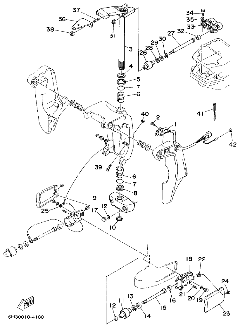 Yamaha 60F BRACKET 4 parts diagram